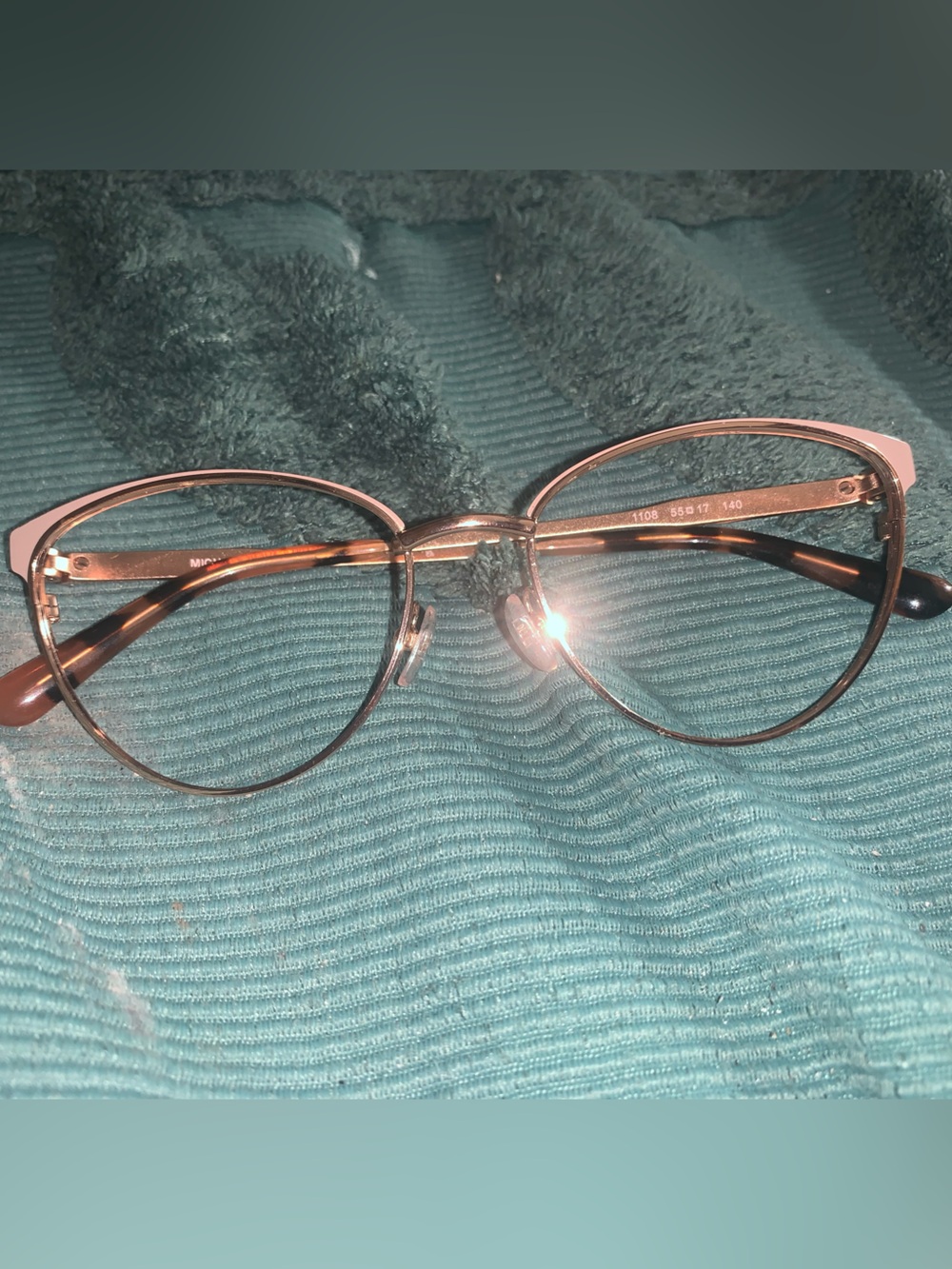 Michael Kors Rose Gold Rhinestone Metal Glasses Frames MK 1108 Cat Eye 55-17